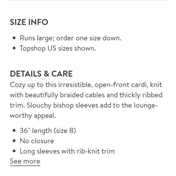 TopShop open balloon sleeve cardi ❤️ - Picture 2 of 6